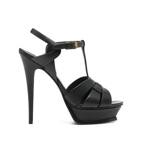 Yves Saint Laurent Tribute Leather Platform Sandals Heels - 7 - Picture 2 of 5